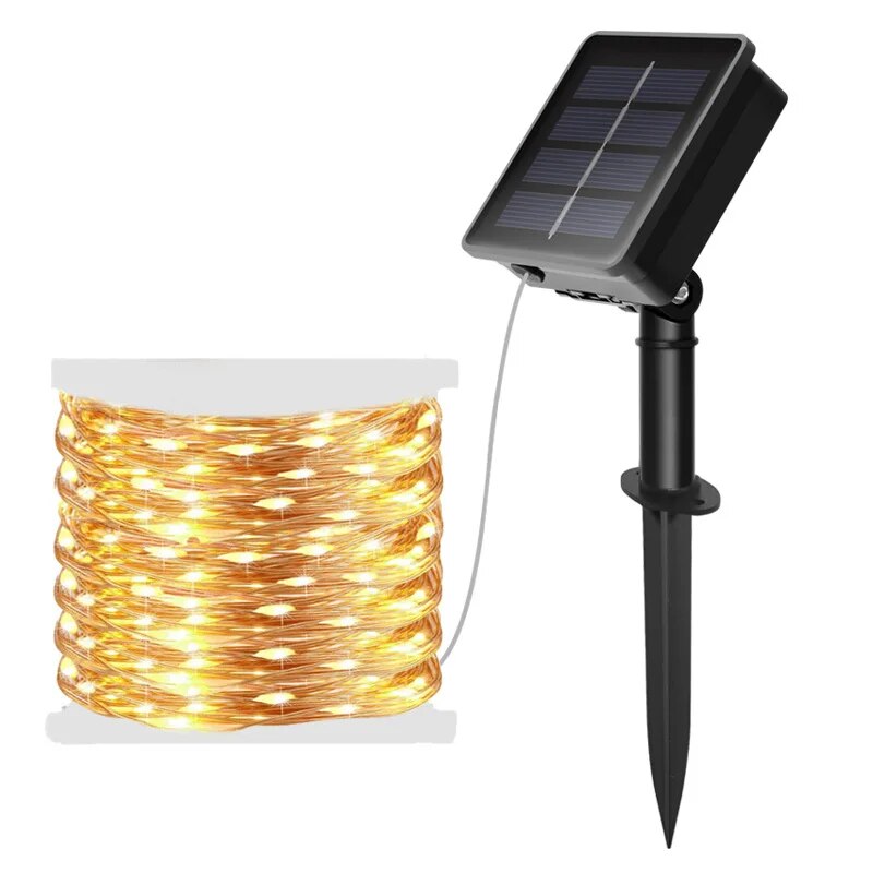 Outdoor Power Outlet Solar - 100 LED Solar Fairy Waterproof Copper