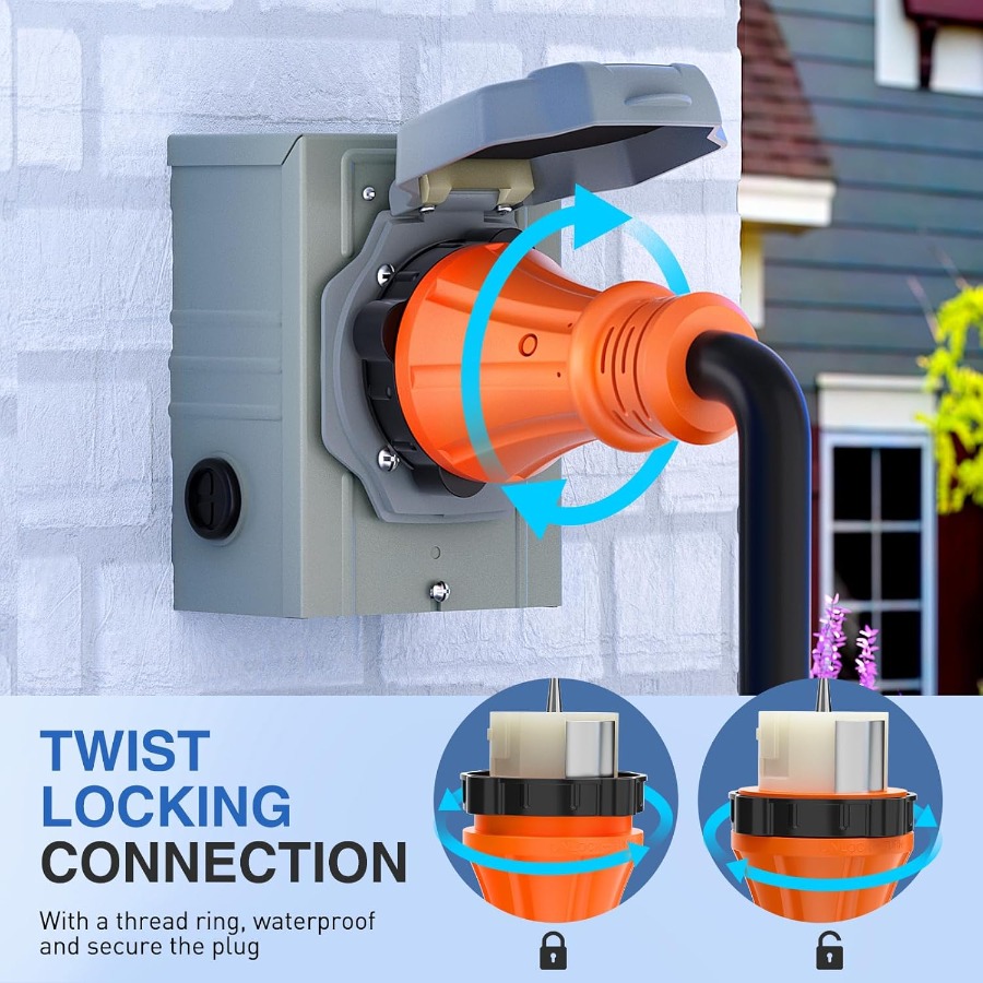 50A 50FT Heavy Duty Generator  - Outdoor Power Inlet Box 评论和价格