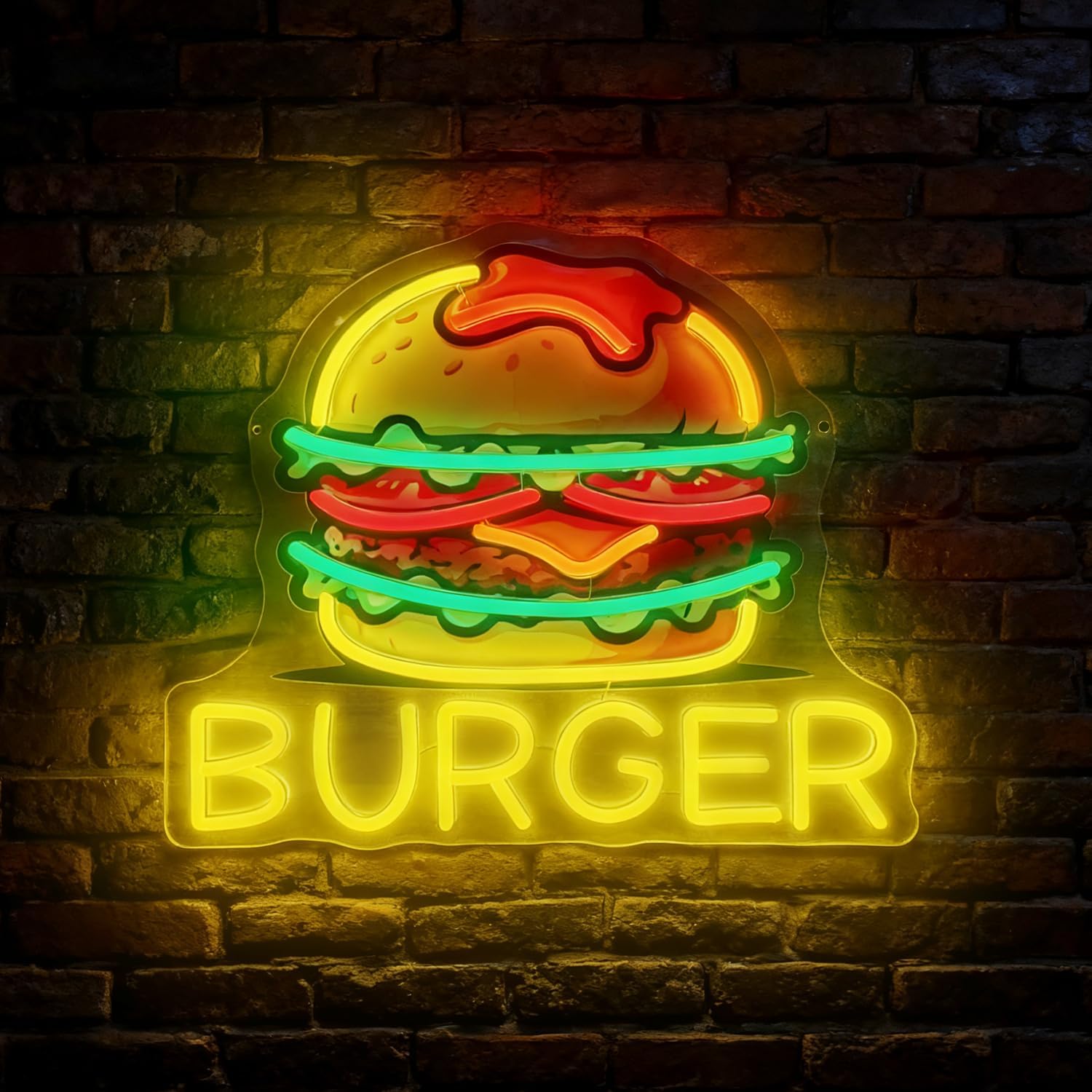 Burger Neon Sign, LED Hamburge - Outdoor Kitchen Power 评论和价格