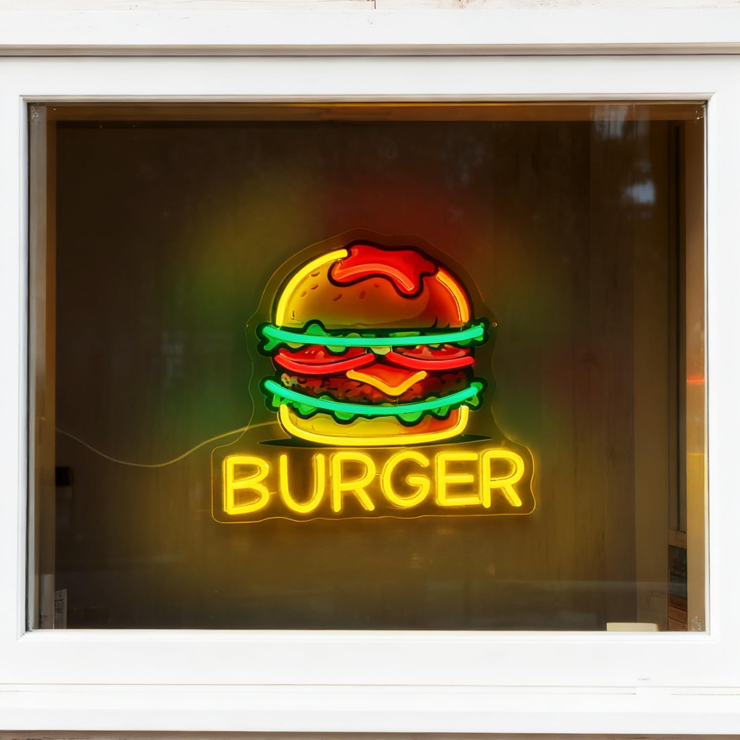 Burger Neon Sign, LED Hamburge - Outdoor Kitchen Power 评论和价格