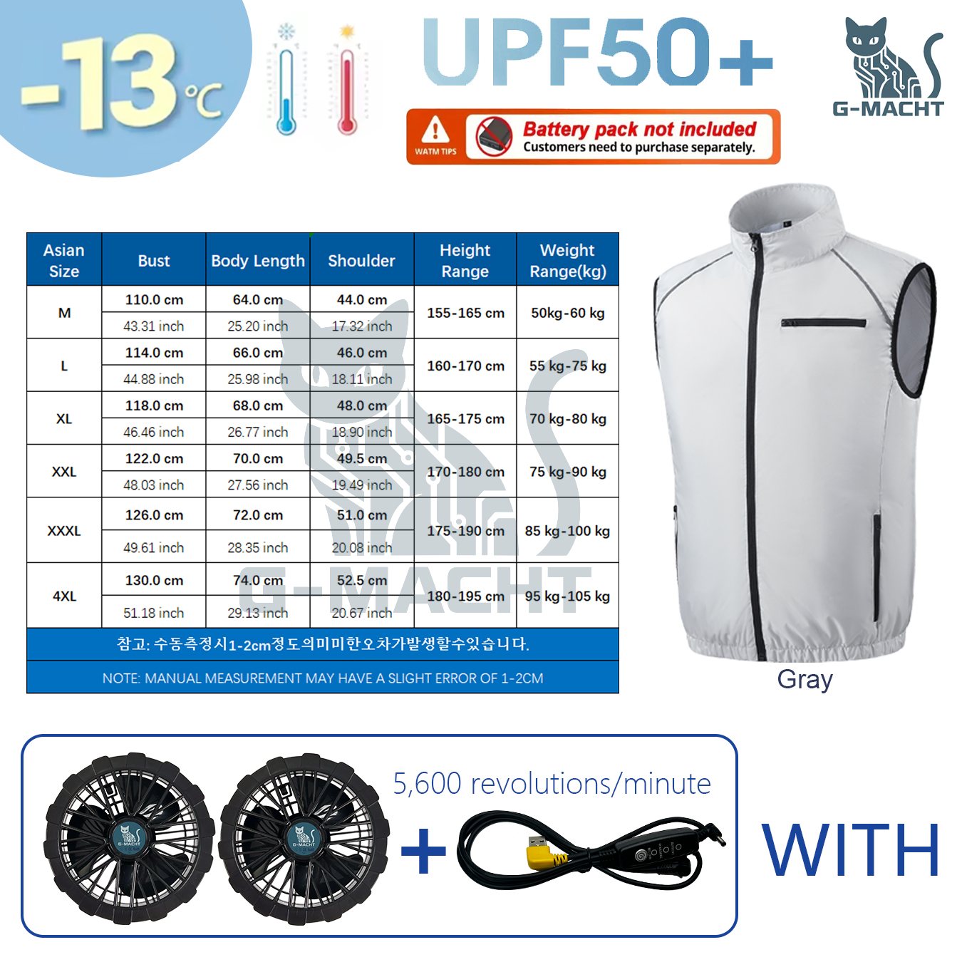 USB Cooling Fan VestG-MACHT Su - Outdoor Power Not Working 评论和价格