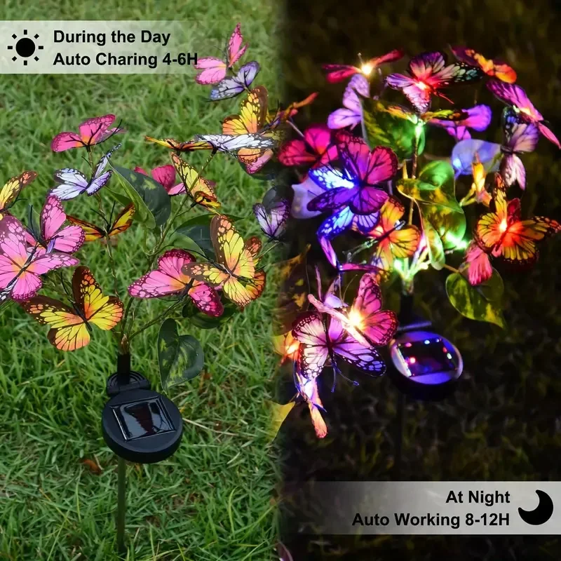 Solar LED Butterfly Garden Lig - Outdoor Power Outlet Solar 评论和价格