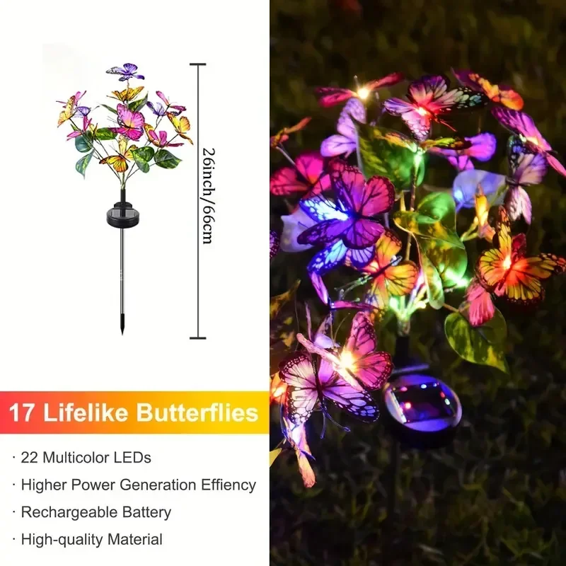 Solar LED Butterfly Garden Lig - Outdoor Power Outlet Solar 评论和价格