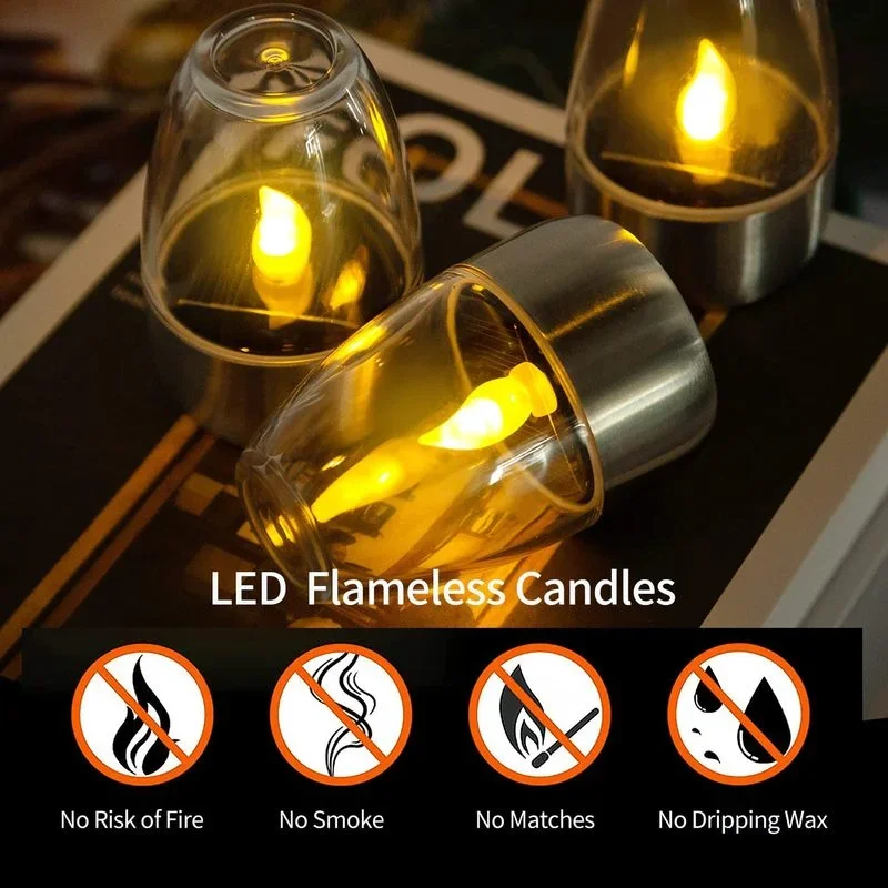 Solar Powered Flameless Candle - Outdoor Power Outlet Solar 评论和价格