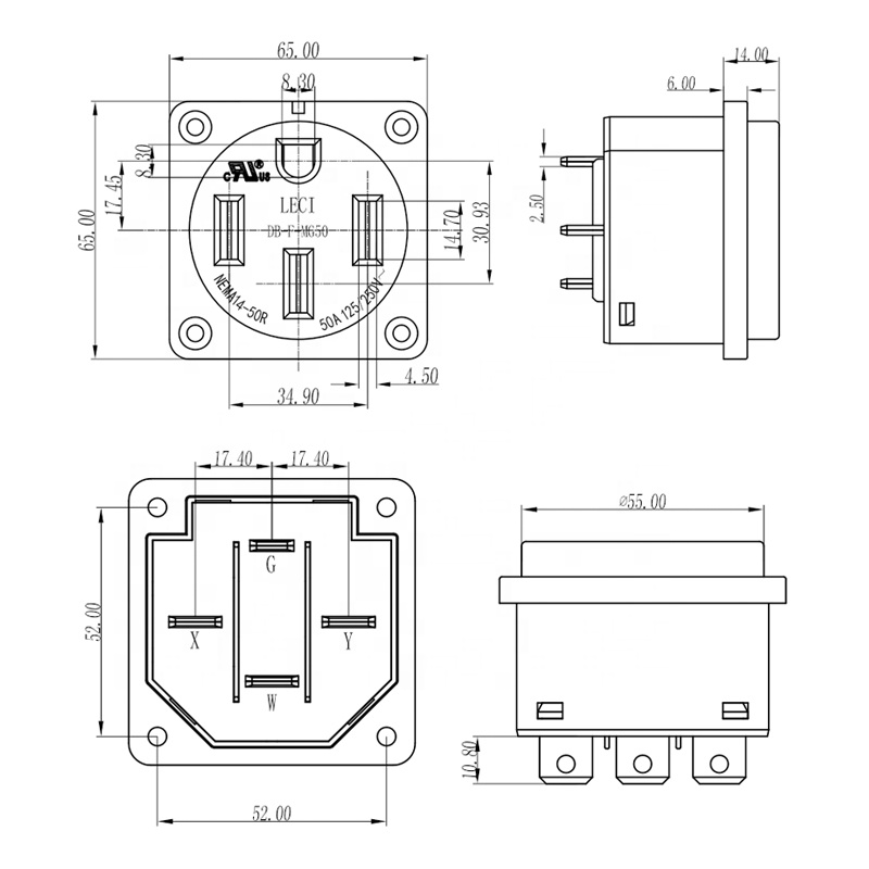 NEMA 14-50R Receptacle 50 Amp  - Outdoor Power Inlet Box 评论和价格