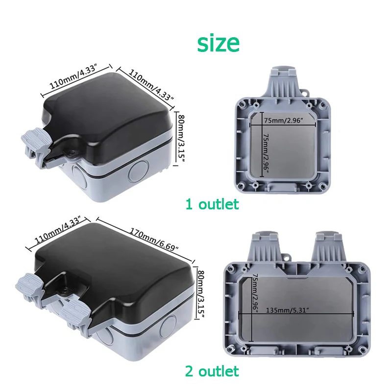 EU KR Outdoor Wall Waterproof  - Outdoor Power Inlet Box 评论和价格
