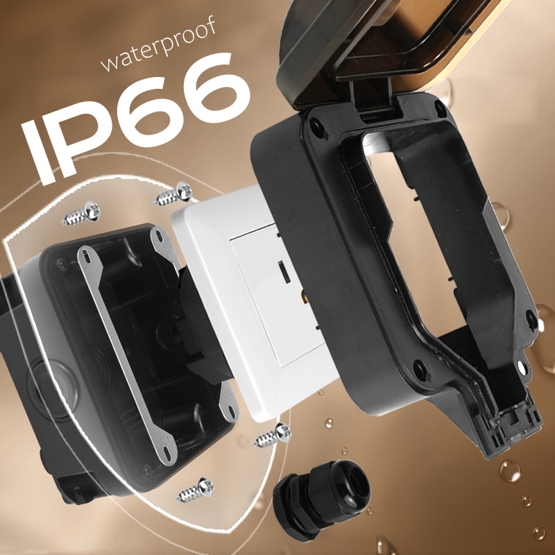 Avoir IP66 Wall Waterproof Soc - Outdoor Power Inlet Box 评论和价格