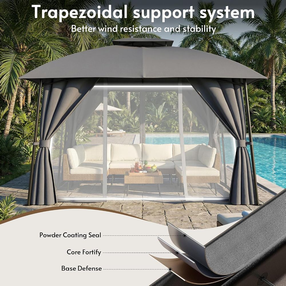 Outdoor Patio Gazebo 1012 with - Outdoor Power For Gazebo 评论和价格