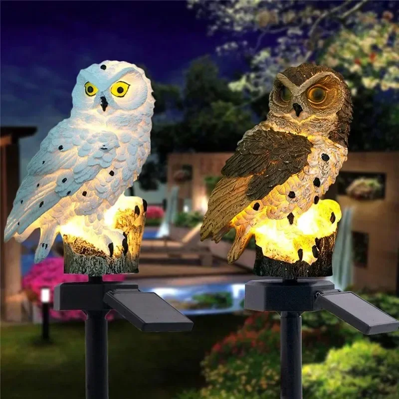 Solar Owl Statue Garden Light  - Outdoor Power Outlet Solar 评论和价格