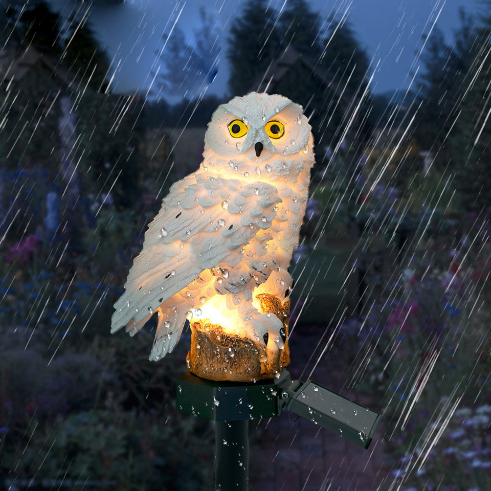 Solar Owl Statue Garden Light  - Outdoor Power Outlet Solar 评论和价格