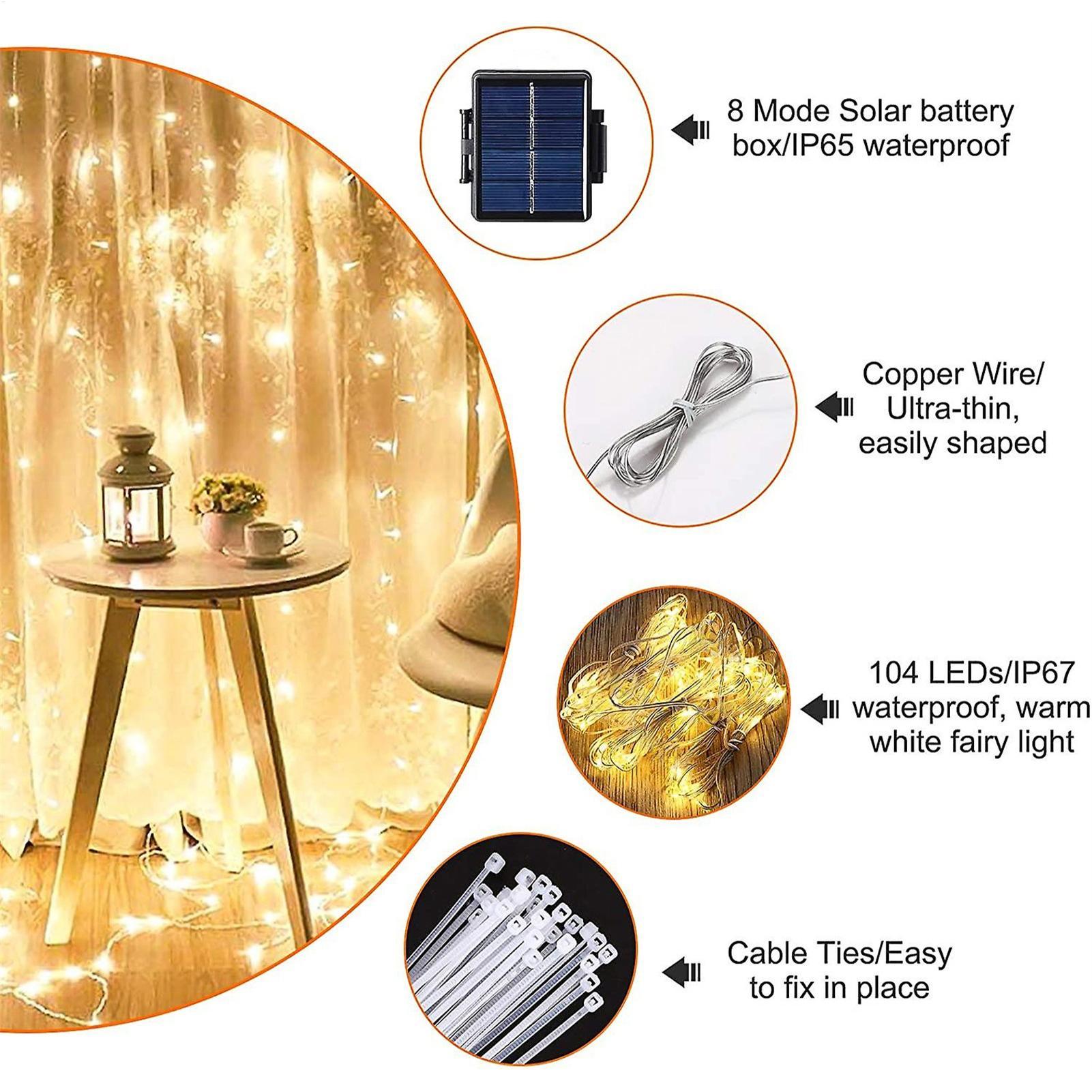 Solar Umbrella String Light 10 - Outdoor Power Outlet Solar 评论和价格