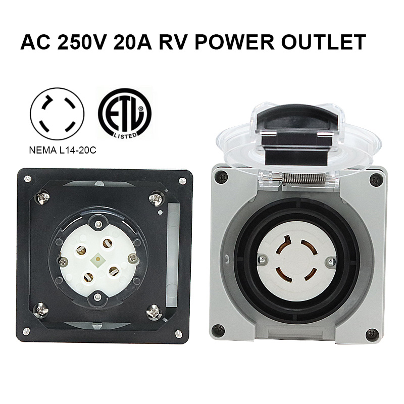 125/250V 20A Generator RV Powe - Outdoor Power Inlet Box 评论和价格