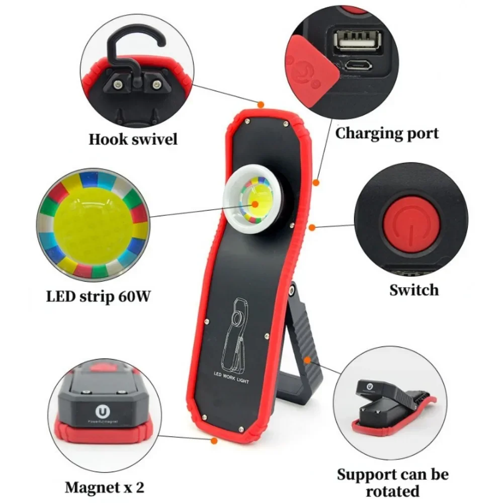 Portable LED Flashlight 60W CO - Outdoor Power Repair 评论和价格