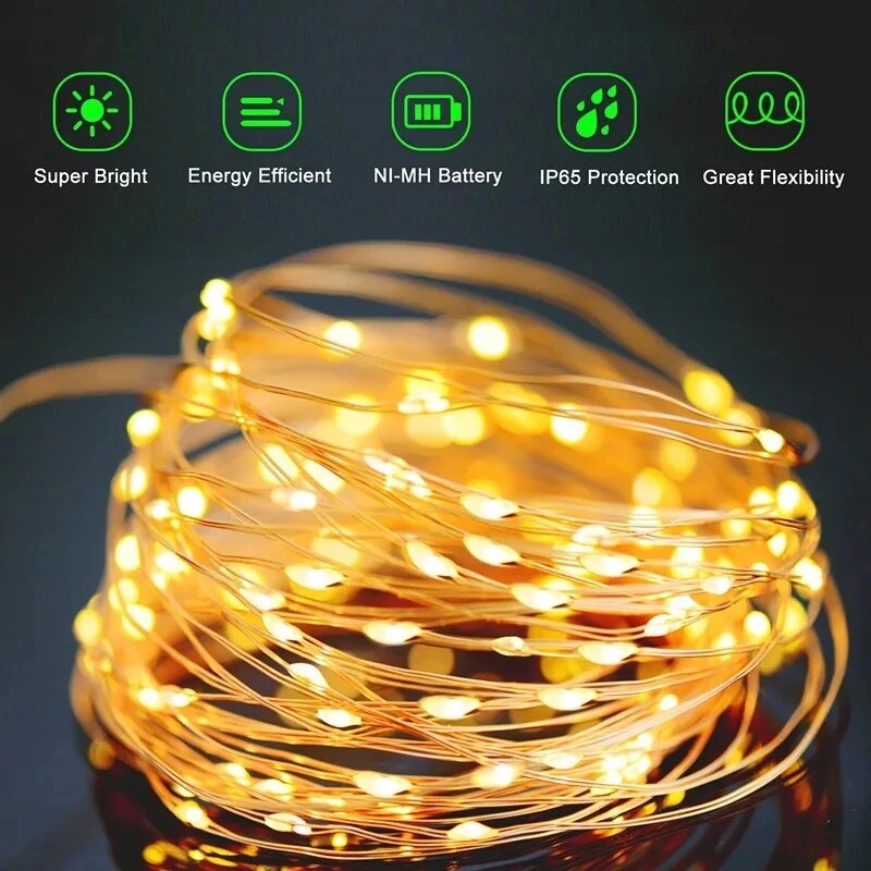 100 LED Solar Fairy Waterproof - Outdoor Power Outlet Solar 评论和价格