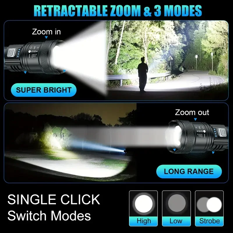 Tactical LED Flashlight 2000LM - Outdoor Power Supply 评论和价格